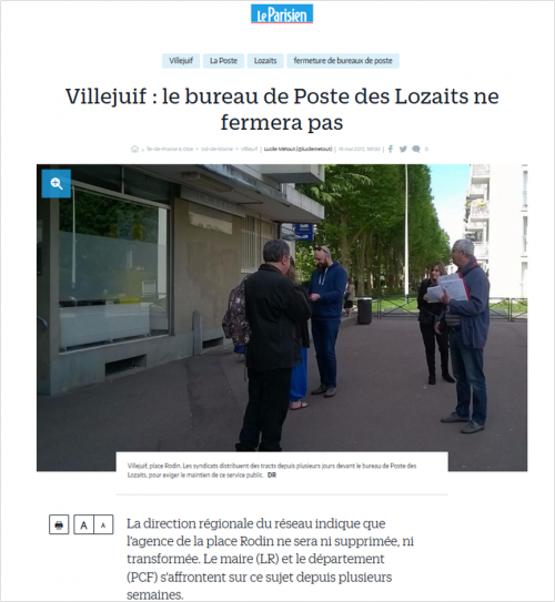 Villejuif Le Bureau De Poste Des Lozaits Ne Fermera Pas Fsu94